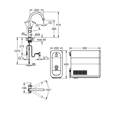 Grohe Grohe Blue Home C-Çıkış Uçlu Başlangıç Kiti - 31455Dc0 - 2