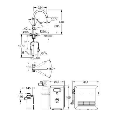 Grohe Grohe Blue Professional C Tipi Çıkış Ucu - 31323002 - 2