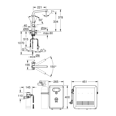 Grohe Grohe Blue Professional L Tipi Çıkış Ucu - 31347Dc3 - 2