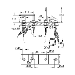 Grohe Grohe Plus Dört Delikli Küvet Bataryası - 29307Dc3 - 2