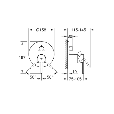 Grohe Grohe Plus Tek Kumandalı 3 Yönlü Banyo Bataryası - 24093003 - 2