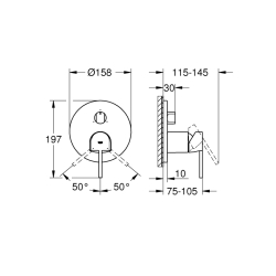 Grohe Grohe Plus Tek Kumandalı 3 Yönlü Banyo Bataryası - 24093Al3 - 2