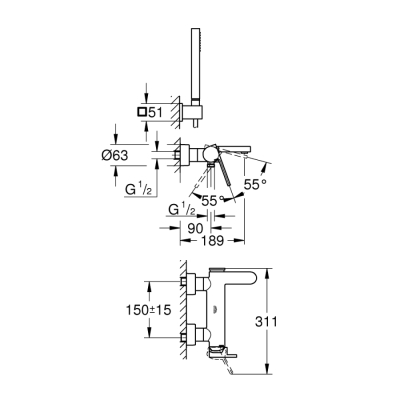 Grohe Grohe Plus Tek Kumandalı Banyo Bataryası - 33547003 - 2