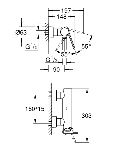 Grohe Grohe Plus Tek Kumandalı Duş Bataryası - 33577003 - 3
