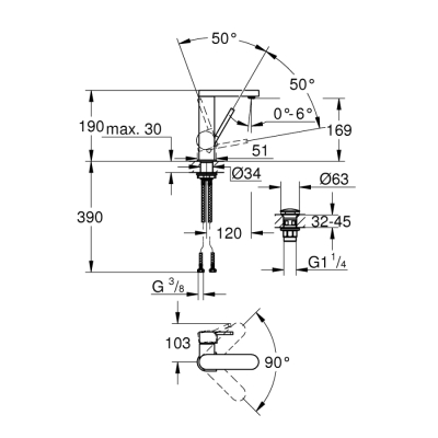 Grohe Grohe Plus Tek Kumandalı Lavabo Bataryası
M-Boyut - 23872003 - 2