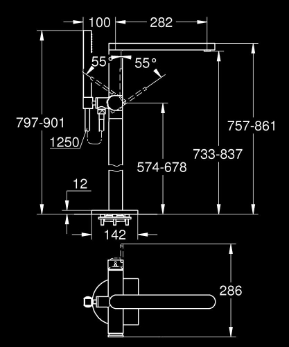 Grohe Grohe Plus Yerden Küvet Bataryası - 23846003 - 3