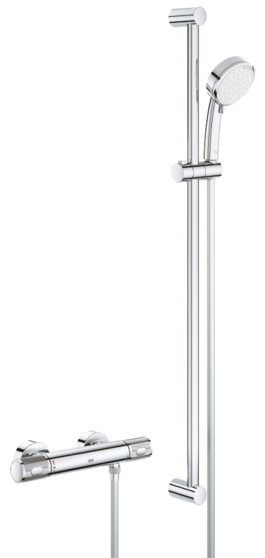 Grohe Grohtherm 1000 Performance Termostatik Duş Bataryası / Duş Seti Dahil - 34784000 - 1