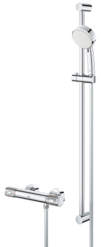 Grohe Grohtherm 1000 Performance Termostatik Duş Bataryası / Duş Seti Dahil - 34784000 - 3