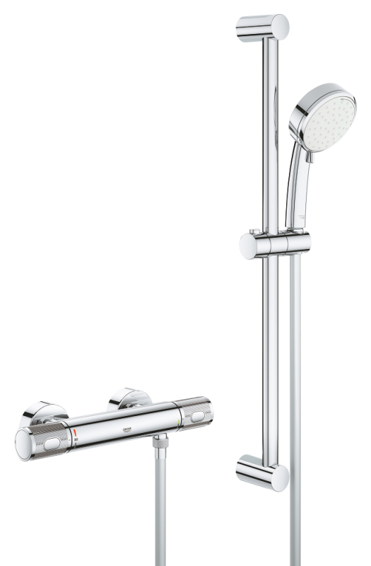 Grohe Grohtherm 1000 Performance Termostatik Duş Bataryası / Duş Seti Dahil - 34834000 - 1