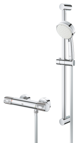 Grohe Grohtherm 1000 Performance Termostatik Duş Bataryası / Duş Seti Dahil - 34834000 - 3
