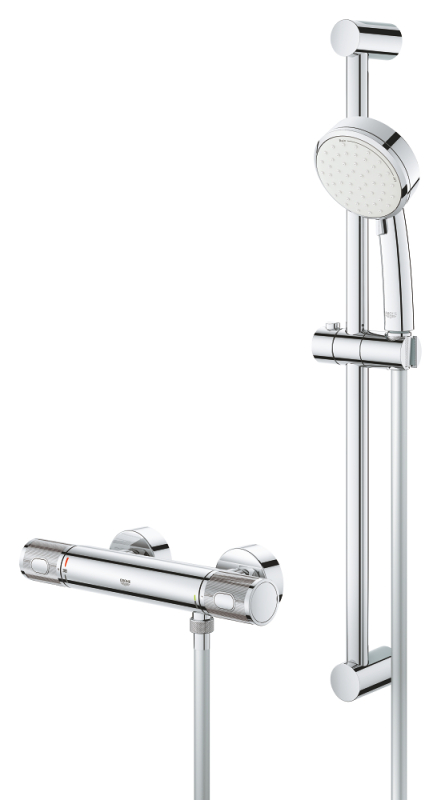 Grohe Grohtherm 1000 Performance Termostatik Duş Bataryası / Duş Seti Dahil - 34834000 - 3