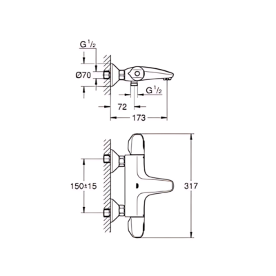 Grohe Grohtherm 1000 Termostatik Duş Bataryası (348142433) - 4