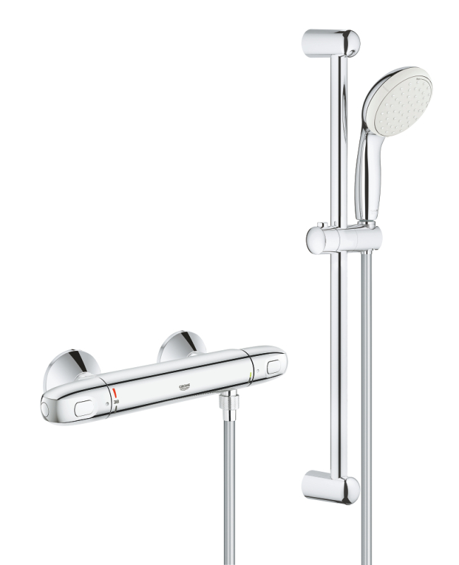 Grohe Grohtherm 1000 Termostatik Duş Bataryası / Duş Seti Dahil - 34820004 - 1