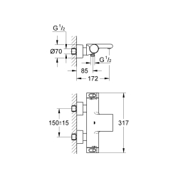 Grohe Grohtherm 2000 Termostatik Banyo Bataryası - 34174001 - 2