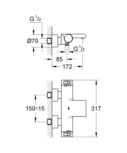 Grohe Grohtherm 2000 Termostatik Banyo Bataryası - 34174001 - 3