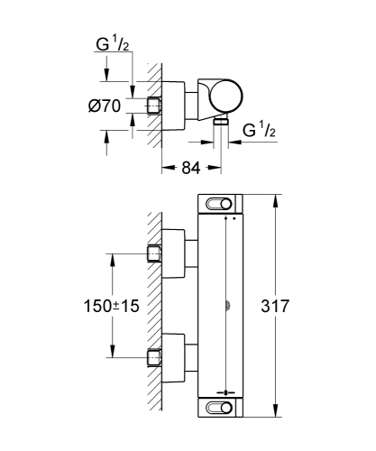 Grohe Grohtherm 2000 Termostatik Duş Bataryası - 34169001 - 3