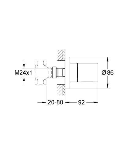 Grohe Grohtherm 3000 Cosmopolitan Ankastre Stop Valf - 19470000 - 3