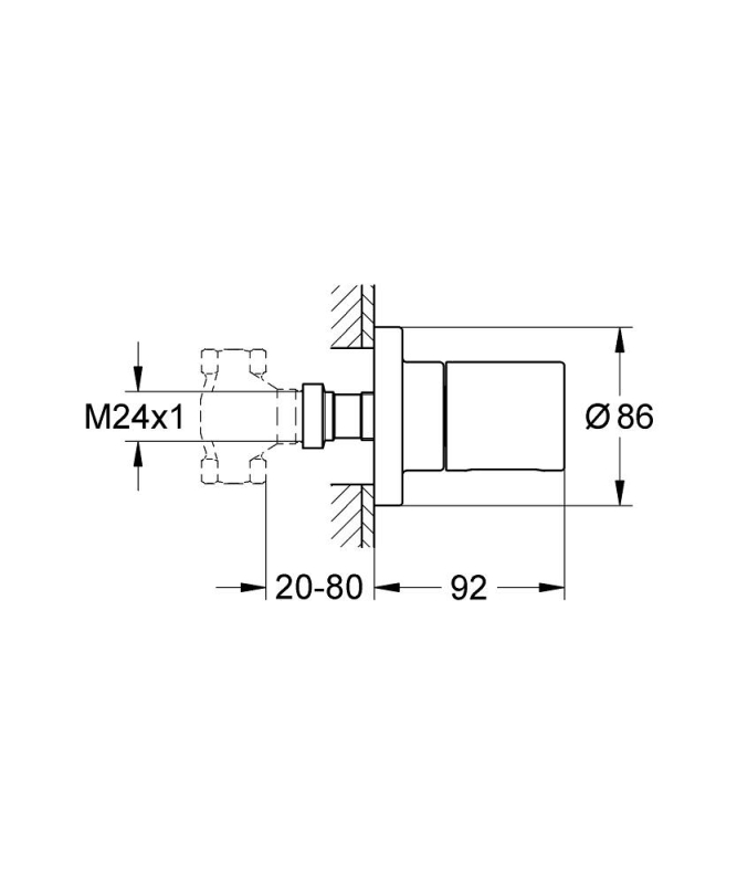 Grohe Grohtherm 3000 Cosmopolitan Ankastre Stop Valf - 19470000 - 3