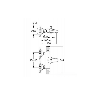 Grohe Grohtherm 800 Termostatik Banyo Bataryası (1022032430) - 3