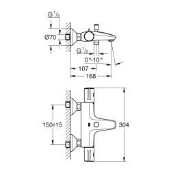 Grohe Grohtherm 800 Termostatik Banyo Bataryası - 34576000 - 2