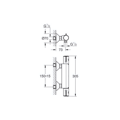 Grohe Grohtherm 800 Termostatik Duş Bataryası (1022022430) - 4