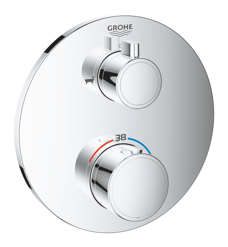 Grohe Grohtherm Çift Yönlü Ankastre Termostatik Banyo Bataryası - 24077000 - 1