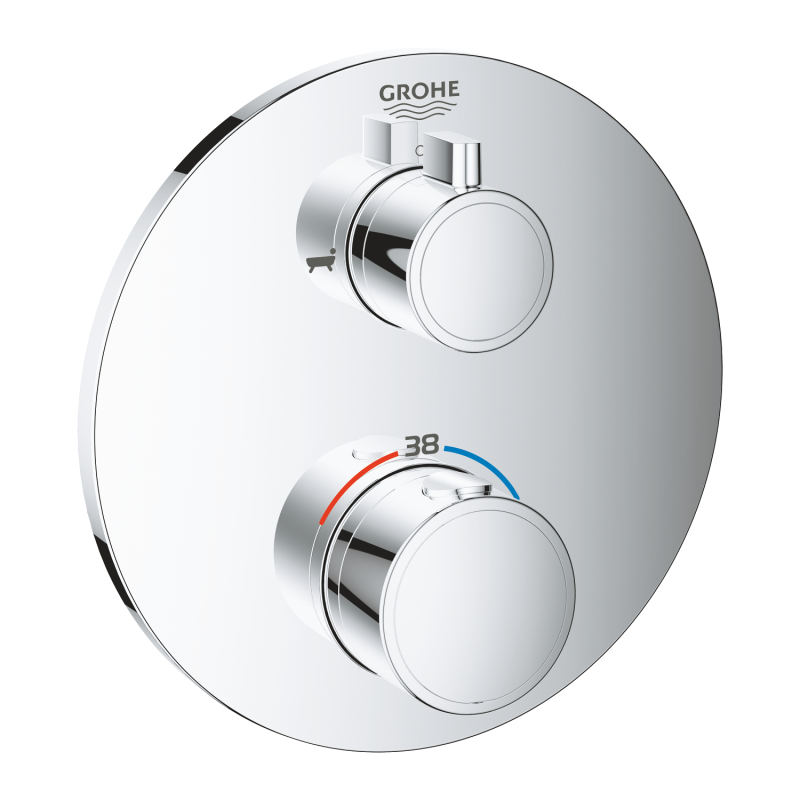 Grohe Grohtherm Çift Yönlü Ankastre Termostatik Banyo Bataryası - 24077000 - 2