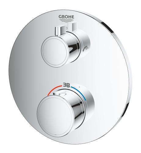Grohe Grohtherm Çift Yönlü Ankastre Termostatik Banyo Bataryası - 24077000 - 3