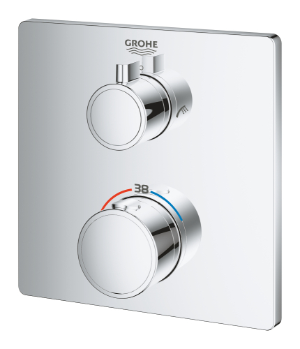 Grohe Grohtherm Çift Yönlü Ankastre Termostatik Banyo Bataryası - 24080000 - 4