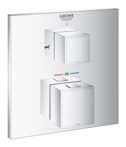 Grohe Grohtherm Cube Çift Yönlü Ankastre Termostatik Banyo Bataryası - 24155000 - GROHE