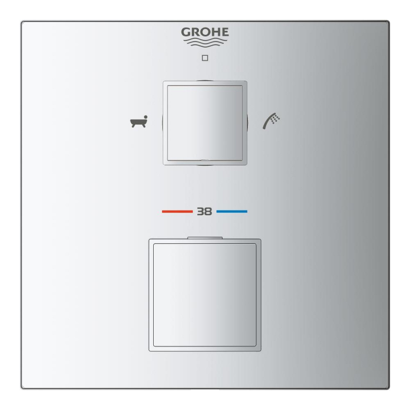 Grohe Grohtherm Cube Çift Yönlü Ankastre Termostatik Banyo Bataryası - 24155000 - 3