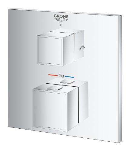 Grohe Grohtherm Cube Çift Yönlü Ankastre Termostatik Banyo Bataryası - 24155000 - 4