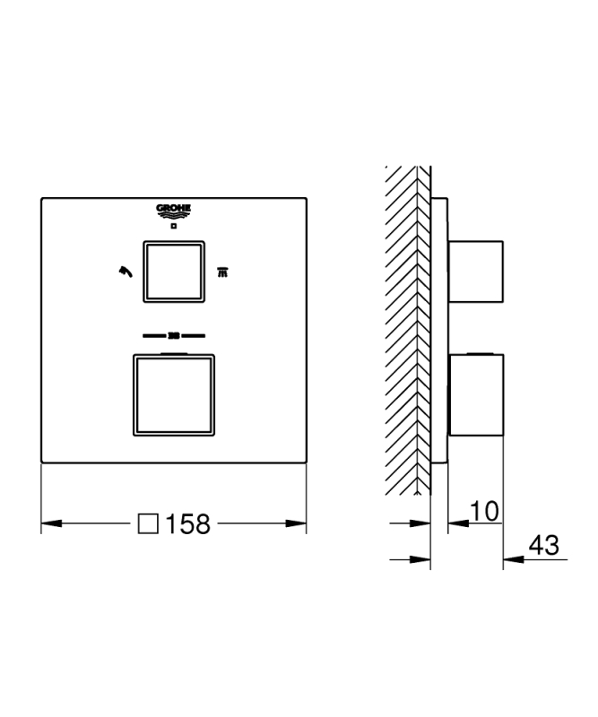 Grohe Grohtherm Cube Termostatik Banyo/Duş Bataryası - 24154000 - 5