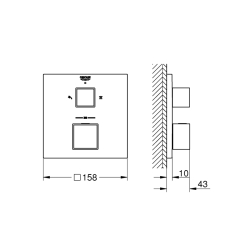 Grohe Grohtherm Cube Termostatik Banyo/Duş Bataryası - 24154000 - 2