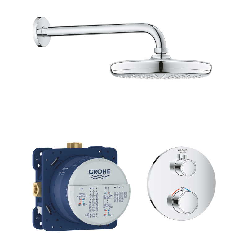 Grohe Grohtherm Duş Seti, Tempesta 210 Tepe Duşu İle - 34726000 - 2