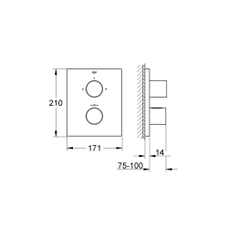 Grohe Grohtherm F 2 Yollu Yön Değiştiricili Banyo Bataryası - 27618000 - 2