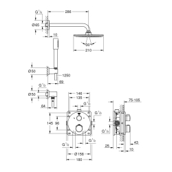 Grohe Grohtherm Rainshower Cosmopolitan 210 Duş Seti - 34732000 - 2