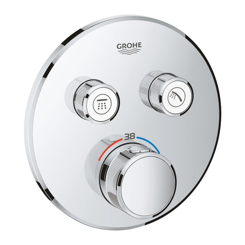 Grohe Grohtherm Smartcontrol Çift Valfli Akış Kontrollü, Ankastre Termostatik Duş Bataryası - 29119000 - 2