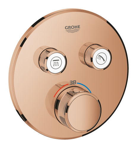 Grohe Grohtherm Smartcontrol Çift Valfli Akış Kontrollü, Ankastre Termostatik Duş Bataryası - 29119Da0 