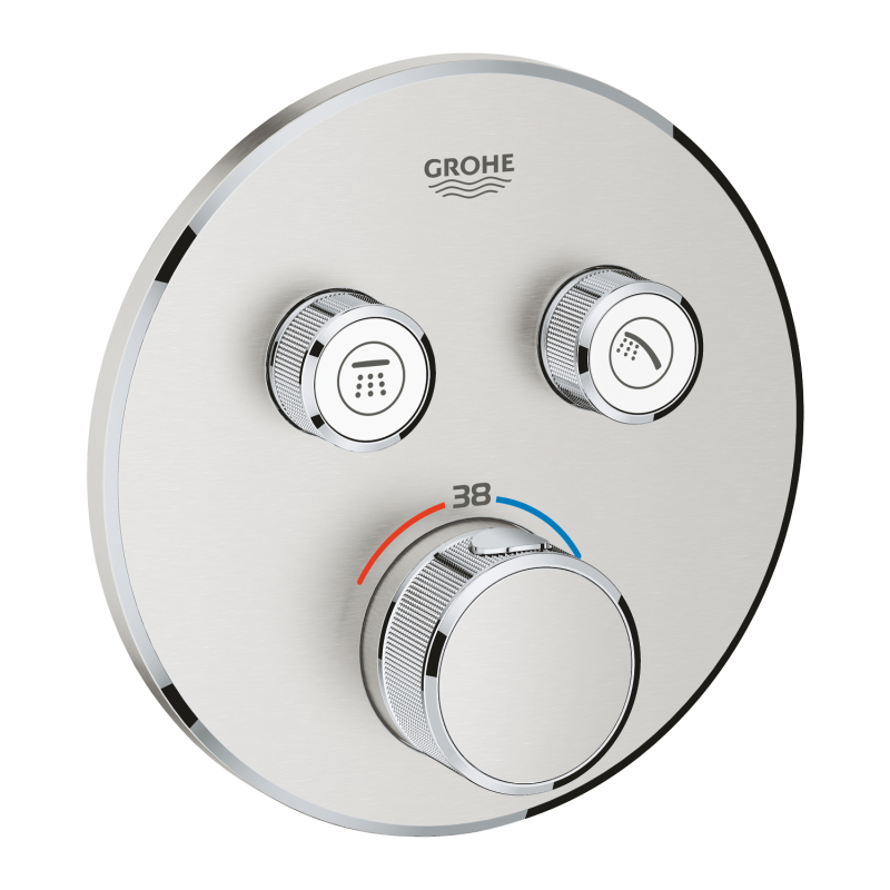 Grohe Grohtherm Smartcontrol Çift Valfli Akış Kontrollü, Ankastre Termostatik Duş Bataryası - 29119Dc0 - 2