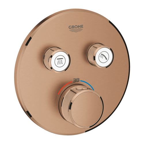 Grohe Grohtherm Smartcontrol Çift Valfli Akış Kontrollü, Ankastre Termostatik Duş Bataryası - 29119Dl0 - 2