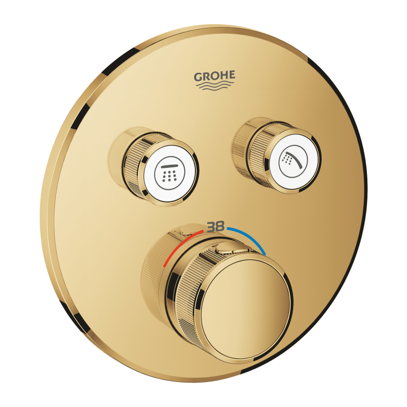 Grohe Grohtherm Smartcontrol Çift Valfli Akış Kontrollü, Ankastre Termostatik Duş Bataryası - 29119Gl0 - 2