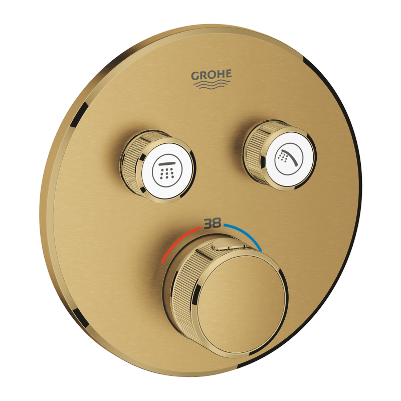 Grohe Grohtherm Smartcontrol Çift Valfli Akış Kontrollü, Ankastre Termostatik Duş Bataryası - 29119Gn0 - 2