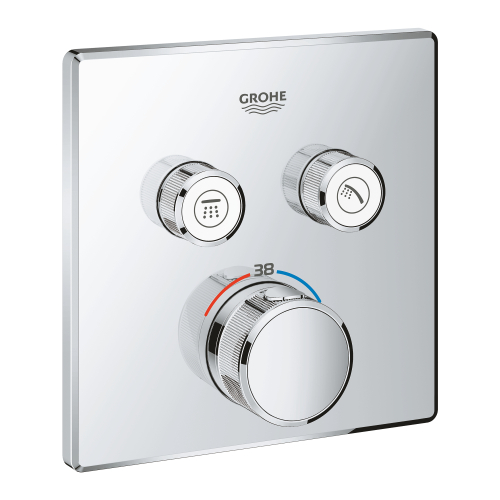 Grohe Grohtherm Smartcontrol Çift Valfli Akış Kontrollü, Ankastre Termostatik Duş Bataryası - 29124000 - 2