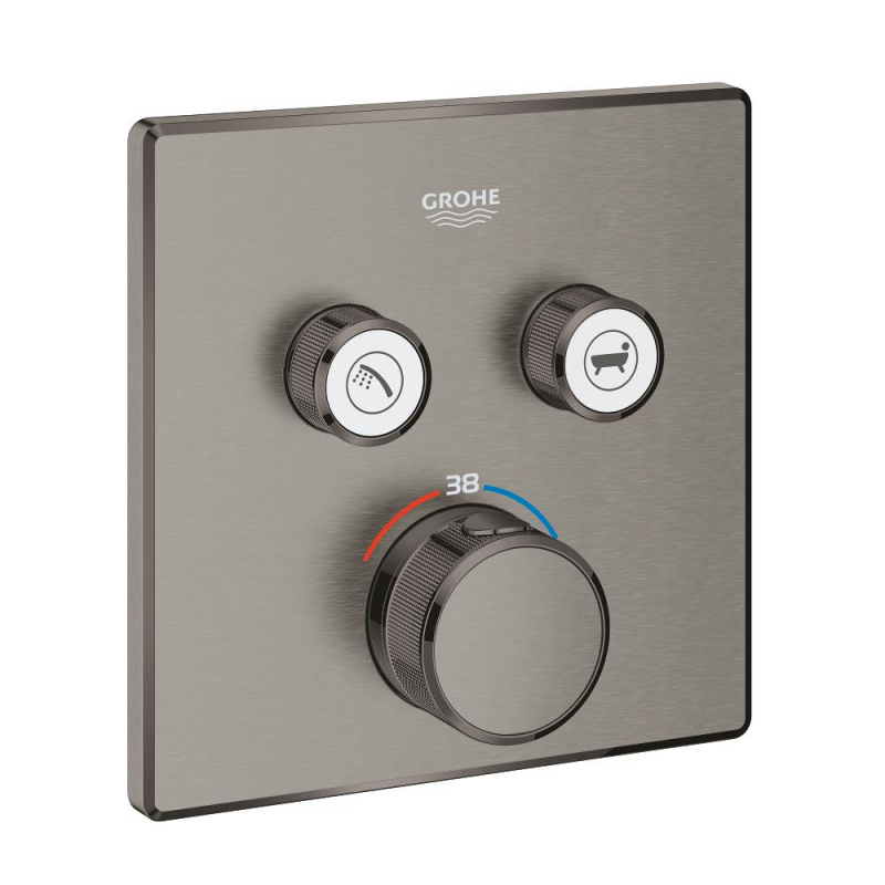 Grohe Grohtherm Smartcontrol Çift Valfli Akış Kontrollü, Ankastre Termostatik Duş Bataryası - 29124Al0 - 1