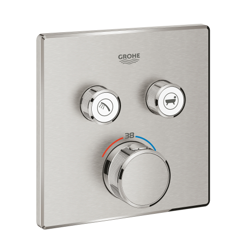 Grohe Grohtherm Smartcontrol Çift Valfli Akış Kontrollü, Ankastre Termostatik Duş Bataryası - 29124Dc0 - 2