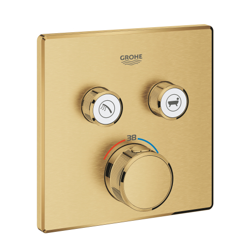 Grohe Grohtherm Smartcontrol Çift Valfli Akış Kontrollü, Ankastre Termostatik Duş Bataryası - 29124Gn0 - 2