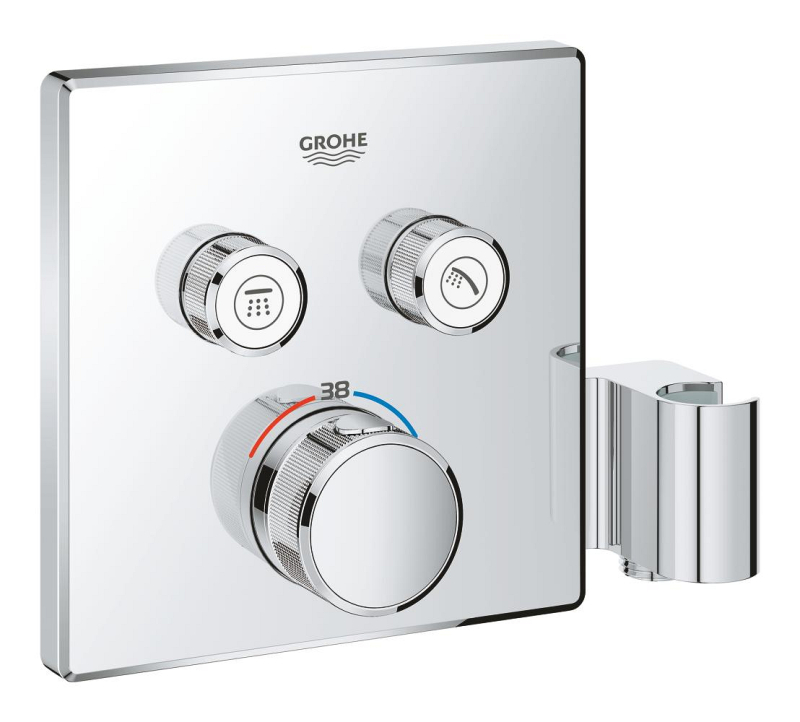 Grohe Grohtherm Smartcontrol Çift Valfli Akış Kontrollü, Ankastre Termostatik
Duş Bataryası, Entegre Duş Kolu İle - 29125000 - 1