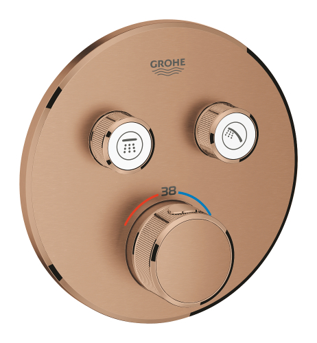 Grohe Grohtherm SmartControl Çift valfli akış kontrollü, Seti Fırçalı Bronz - 7
