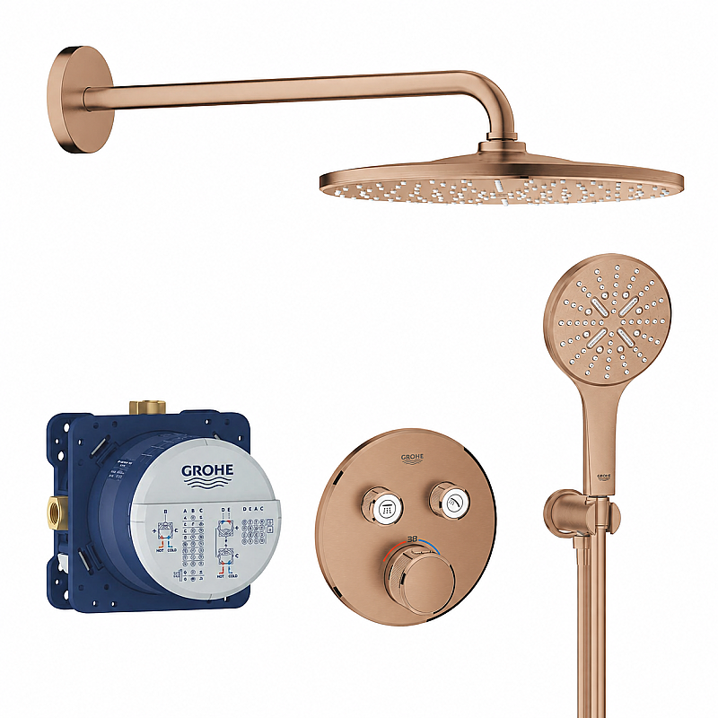 Grohe Grohtherm SmartControl Çift valfli akış kontrollü, Seti Fırçalı Bronz - 1